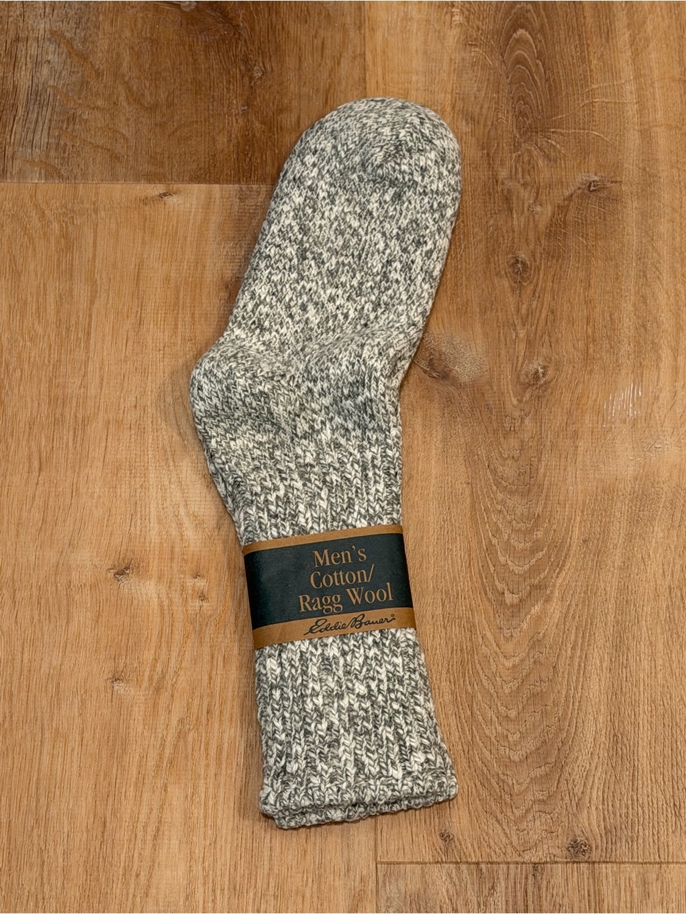 Eddie Bauer Men's Marled Gray Cotton/Ragg Wool Blend Sock